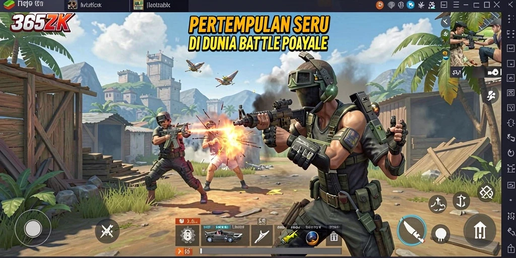 Screenshot gameplay <strong>365ZK</strong> yang menampilkan pertempuran seru dan strategi tim.