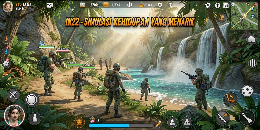 Gameplay menarik dan interaktif di dalam dunia IN22.