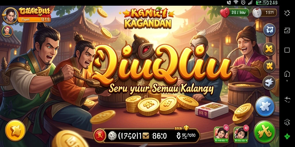 Screenshot gameplay KAGANDAN menampilkan aksi QiuQiu yang seru.