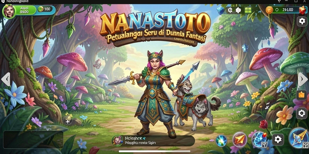 Screenshot gameplay NANASTOTO dengan petualangan yang menarik.