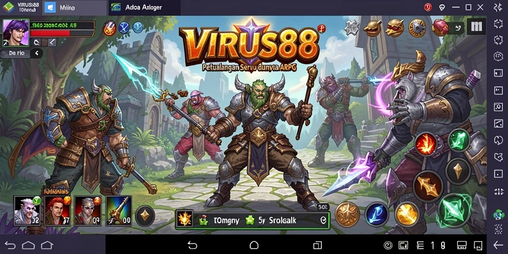 Tampilan gameplay seru dalam dunia <strong>ARPG</strong> VIRUS88.
